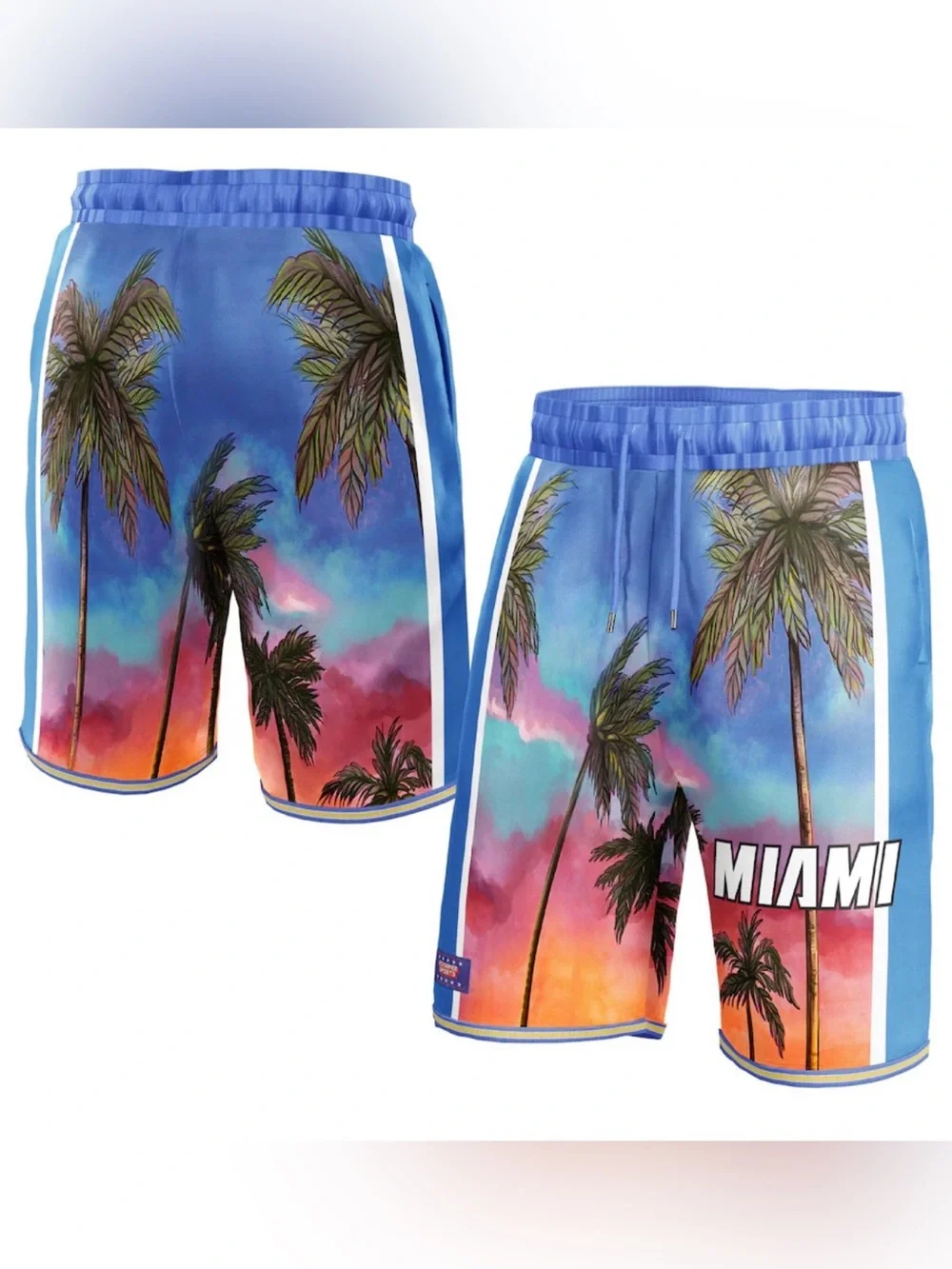 New Unisex NBA & KidSuper Studios Fanatics Blue Miami Heat Hometown Shorts L, XL